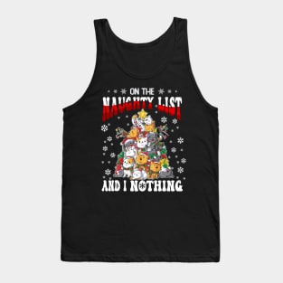 On The Naughty List And I Regret Nothing Cats Christmas Tank Top